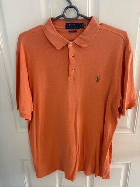 Polo by Ralph Lauren Orange Short-Sleeve Polo Shirt with Embroidered Pony